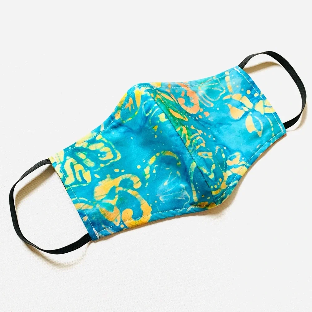 NEW Handmade Batik Hibiscus Dream Print Face Mask